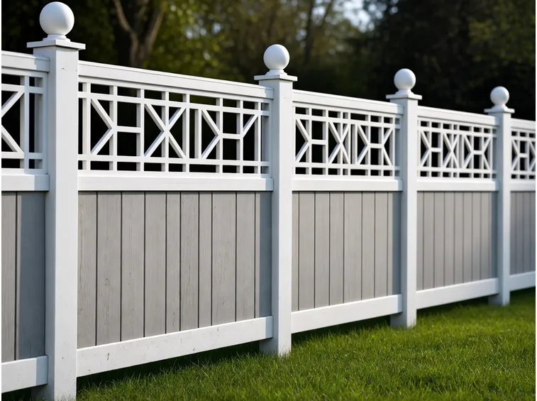 recinzione in pvc bianco e legno