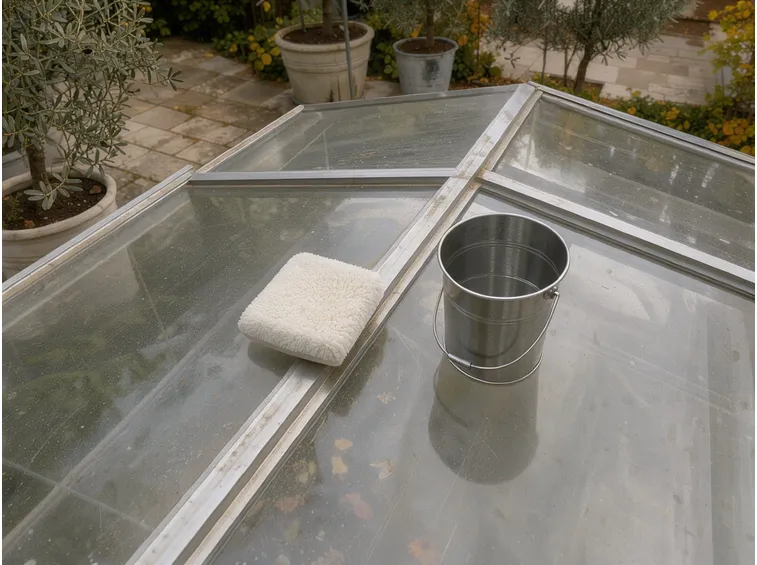 Lavaggio delle lastre: acqua tiepida, sapone neutro e panni morbidi
