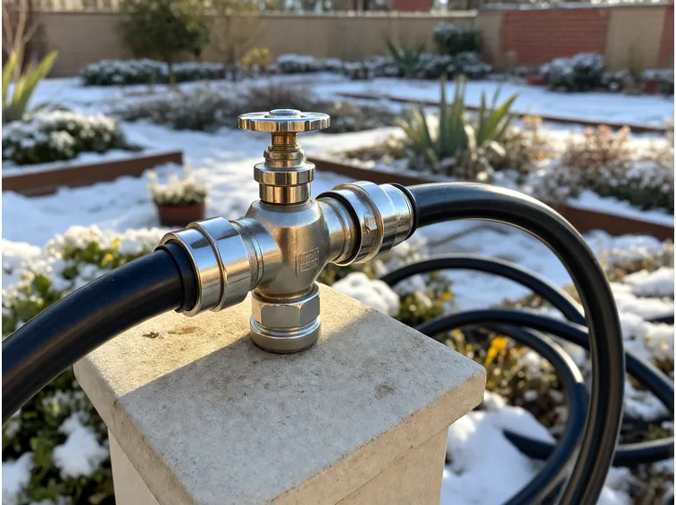 Chiudere l'acqua e svuotare le linee e le ali gocciolanti