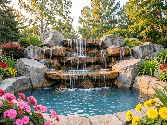 giardino con cascata